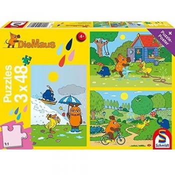 Puzzle Infantil Schmidt Spiele Viel Spaß mit der Maus - 3 Puzzles de 48 Piezas cada uno