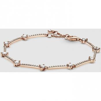 Pulsera de Barra Brillante en Pavé con Detalles en Circonitas Azules