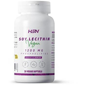 Lecitina de Soja 2400 MG HSN | 30 Perlas Vegetales | Alto contenido en Fosfolípidos | Lecitina de Soja NO Modificada Genéticamente | Apto Vegano | Sin Gluten
