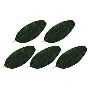 vidaXL 5X Hojas Artificiales Platanero Decoración Flores Flora Artificial Aspecto Realista Imitación Vegetación Hogar Oficina Verdes Longitud 62cm