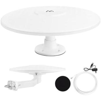 Antena Omnidireccional Activa Maclean MCTV-104 DVB-T/T2 HEVC con Alimentación USB 5V y Montaje Central de Cable