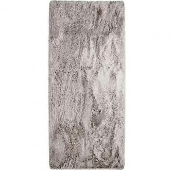 Alfombra Shaggy Lavable para Sala o Dormitorio - Neo Yoga - Microfibra Extra Suave de Pelo Largo Gris 80 x 180 cm