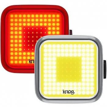 Knog Blinder Twinpack Square - Kit de iluminación Delantera y Trasera para Adulto, Unisex, Negro, Talla única