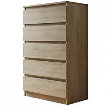 Cómoda Comfivo 231, Roble Sonoma, 5 Cajones, 112x70x40cm