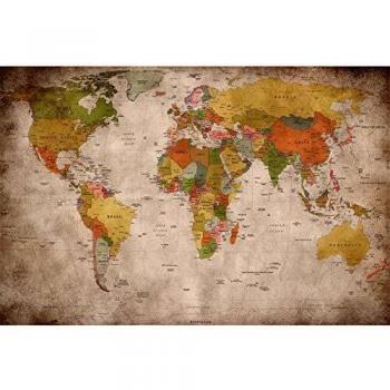 Great art mural de pared z retro mapa del mundo z estilo usado mundial continente atlas mundial antiguo lobulo geografia foto papel pintado y tapiz y decoracion 336 x 238 cm