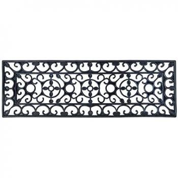 Alfombra de Goma Antideslizante Rectangular 75x25 cm Color Negro