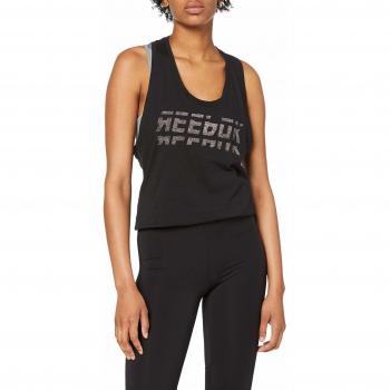 Reebok Wor Myt Graphic Tank Top, Mujer, Negro, 2XS