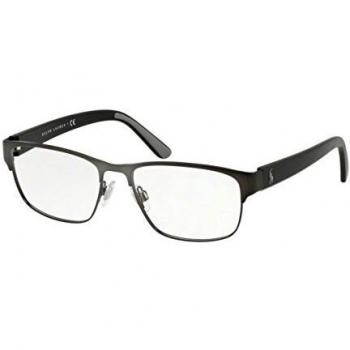 Polo 9187 Monturas de gafas, Rectangulares, 55, Matte Dark Gunmetal