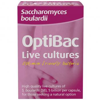 OptiBac Saccharomyces Boulardii | 5 Billion Friendly Bacteria Natural Yeast Supplement | Well Researched & Internationally Acclaimed | Vegan & Gluten Free | Shelf Stable | 16 Capsules