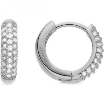 Pendientes Luxenter Africa Basic de metal bañado en rodio