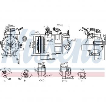 Compresor de aire acondicionado NISSENS NIS 890800, compresor para sistema de aire acondicionado, compatible con múltiples modelos de vehículos, alta eficiencia en refrigeración, fácil instalación, durabilidad y resistencia a condiciones extremas