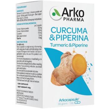 Arkocapsule Cúrcuma + Piperina Bio 130 Cápsulas - Suplemento Alimenticio Natural para Articulaciones