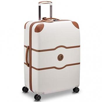 Delsey Chatelet Air 2.0 Large Trolley Suitcase with 4 Double Wheels, 110L Capacity, Angora Color