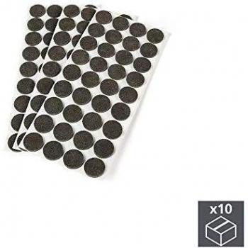 EMUCA - Fieltros Adhesivos para Muebles, Color marrón, Redondos Ø30 mm, Lote de 630 fieltros