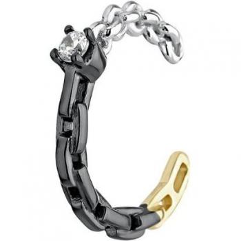Pendiente Earcuff Catarsis Tricolor de Plata de Ley 925 con baño de oro, rodio y rutenio