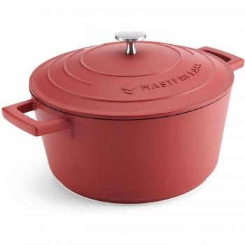 Cacerola mediana MasterClass de 4 L/24 cm, aluminio fundido ligero, apta para inducción y horno, color rojo