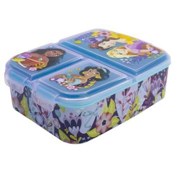 Sandwichera Múltiple Princesas Disney con 3 Compartimentos y Diseño Colorido