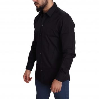 Dolce & Gabbana Black Cotton Stretch Formal Dress Shirt - Size XS (IT38)