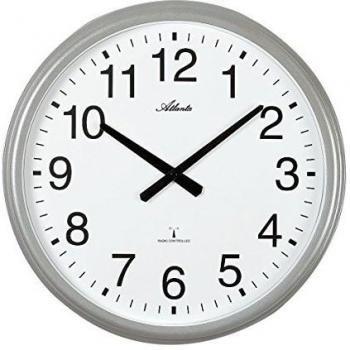 Reloj de Pared XL Funk Atlanta 4449 Plata, Interior y Exterior, 43 cm