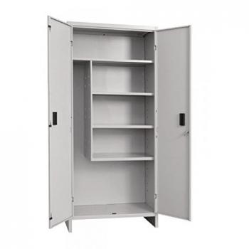 Armario Porta Escobas Metálico 2 Puertas 180x60x40cm con Cerradura