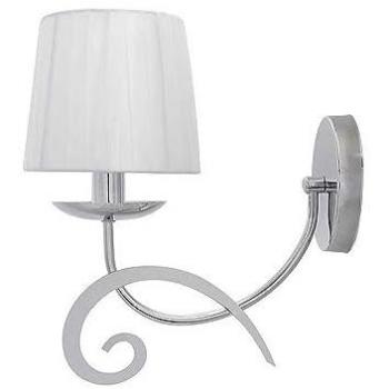 Aplique Luxor Elegante 1 Luz Cromo con Pantalla Blanca 31x15x28 cm