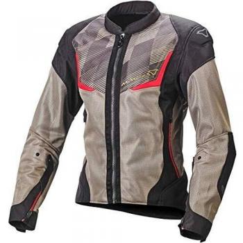 Macna Orcano Chaqueta textil de moto para mujer - Rojo y Negro, características: material resistente al desgaste, forro térmico extraíble, ventilaciones ajustables, protecciones en hombros y codos, ajuste en cintura y