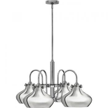 Lámpara colgante cromo Multi Arm Dome con 4 bombillas E27, 71 cm
