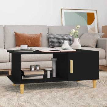 Mesa de salón negra 90x50x40 cm en madera contrachapada multicapa