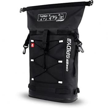Cressi Spidy Dry Deckpack 25L Mochila impermeable de PVC negra diseñada para fijarla a los D-Rings de las tablas de SUP, Unisex adulto