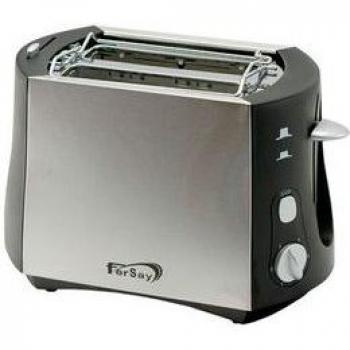 Tostador 2 Ranuras 800W Inoxidable con Recoge Migas y Elevador Calienta Bollos