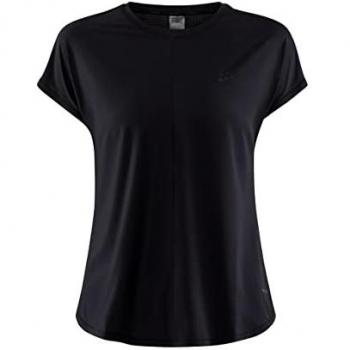 Craft Core Charge Rib Short Sleeve T-Shirt for Women - Light Black - Size XS