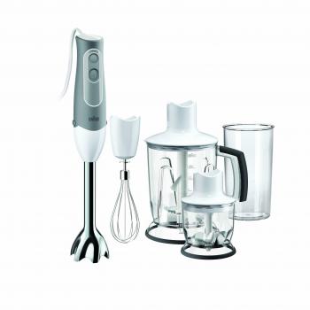 Braun MQ545 Aperitif - Batidora con mini picadora de 350 ml, 600 W, plástico, acero inoxidable, color gris
