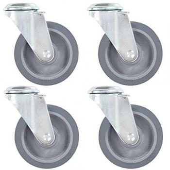Ruedas giratorias con agujero pasador 32 unidades 100 mm