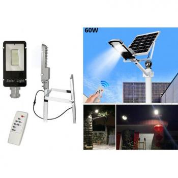 Faro LED 60W con Luz Fría, Panel Solar y Soporte FB660