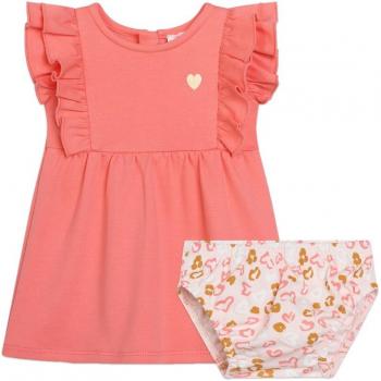 Carrement Beau - Conjunto de bebé niña de vestido y cubrepañal 100% algodón