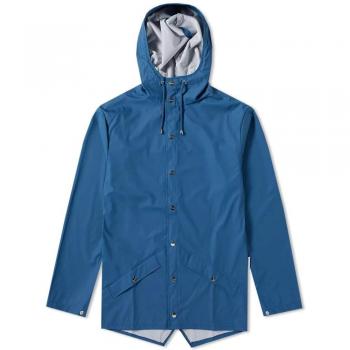 Rains Long Jacket Faded Blue-L
