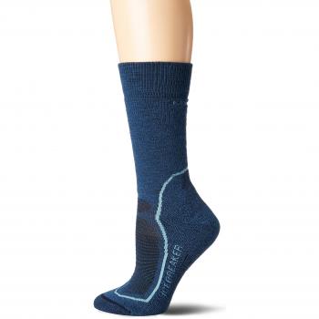 Icebreaker Hike Plus Crew Calcetines, Mujer, Prussian Blue/Waterfall/Midnight Navy, L