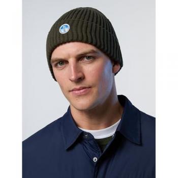 Gorro North Sails Logo 623285 Verde Bosque Unisex, Casual, Algodón y Lana