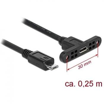 DeLOCK 0.25m, 2xUSB2.0 Micro-B cable USB