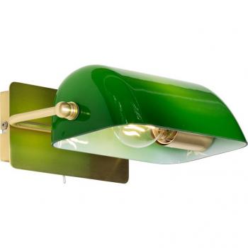 Aplique Clásico de Notario en Latón con Cristal Verde - Estilo Banker