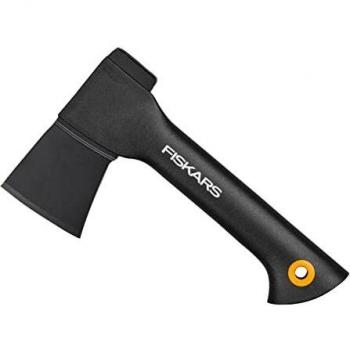 Hacha de camping Fiskars A5 Solid - Cabeza de acero forjado, mango de fibra de vidrio, diseño ergonómico, peso ligero, ideal para acampar y actividades al aire libre