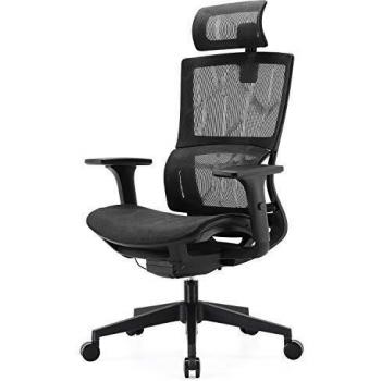 SIHOO Silla de Oficina, Silla ergonómica, Silla de Escritorio con Respaldo Alto, Silla giratoria de Malla, Reposabrazos Ajustable en 3D, Soporte Lumbar elástico único