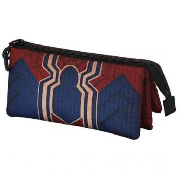 Estuche Portatodo Triple Spiderman Marvel Drop 10x23,5x5cm Rojo