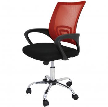 La Silla Española Ribadeo Silla de Oficina sin Reposacabezas, Poliéster y Rejilla, Rojo, 61x58x89 cm