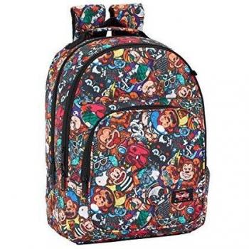 Blackfit8 Monkey Oficial Mochila Doble Deportiva, Adaptable Safta Protection, 320x420x160 mm, Multicolor