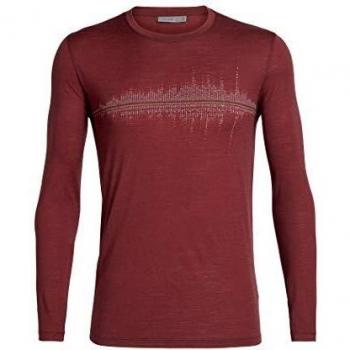 Icebreaker Tech Lite LS Crewe Snow Wave Cabernet M