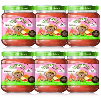 Yammy - Potito Ecológico de Carne: Verduras+Ternera+Quinoa Pack 6 Unidades
