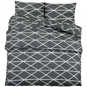 Juego de funda nórdica de algodón gris 260x240 cm Día y Noche