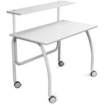 Mesa para Ordenador con Ruedas | Mesa de Oficina Móvil para Home Office | 110 x 60 cm