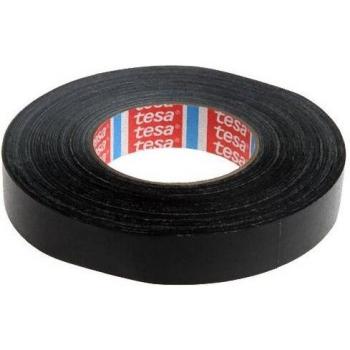 Cinta Textil Tesa 4651, 25mm x 50m, color negro, grosor 0.31mm, revestimiento acrílico